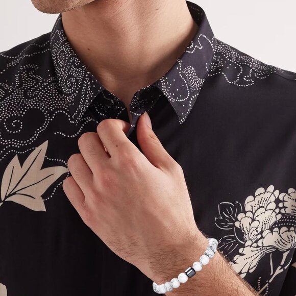 ⚡Rankeef Men 2 Tiger Eye White 8MM Natural Stone Crystal Beaded Bracelet - Picture 5 of 7